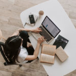 woman working on laptop