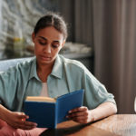 woman reading a book