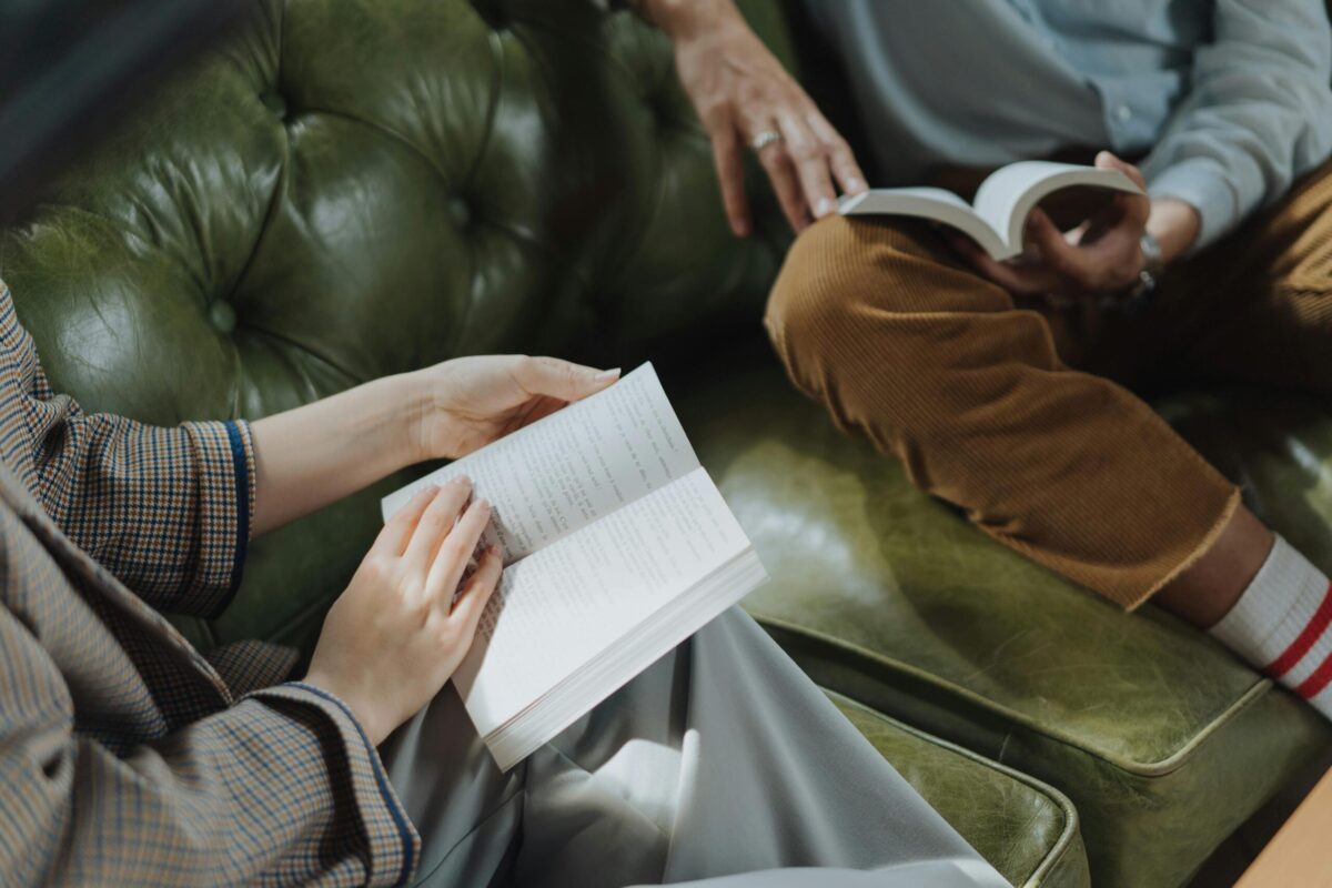 two people reading poetry